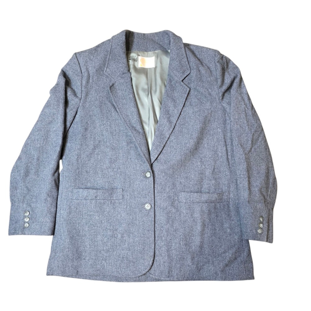 Pendleton Wool Blazer Gray Vintage Womens Career Business Casual‎ Coat Jacket 16